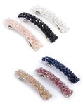 Shining Diva Fashion 6 Pcs Crystal Hair Clips for Women Girls Kids Latest Stylish Party French Barrette Hair Clip Accessories Combo (rrsd15806zb)