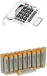 Geemarc CL100 Loud Big Button Corded Telephone- UK Version with Amazon Basics Batteries