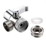 3 Way Shower Diverter Valve,Brass Sink Faucet Splitter M22 X M24 Adapter Replacement Part Diverter Sink Splitter for Handheld Shower Head Bathtub Fixed Spray Head