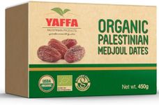 Yaffa Organic Medjool Dates (Box of 450g) - All Natural, No Added Sugar, Free from Additives, Sustainably Grown and Hand-Picked Dried Fruit Palestinian Dates