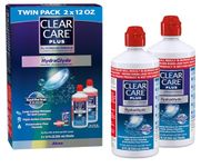 Clear Care Plus Cleaning and Disinfecting Solution with Lens Case, Twin Pack, 12-Ounces Each