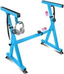 Liquid Stands Keyboard Stand w/ Wheels - Z Style Adjustable & Portable Professional Heavy Duty Digital Piano Stand - Fits 54-88 Key Electric Pianos - Sturdy Rolling Musical Keyboard Stand (Light Blue)
