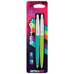 Parker Jotter Originals Ballpoint Pens | Retrowave Collection | Caribbean Blue & Apple Green | Blue Ink | Medium Point | 2 Count