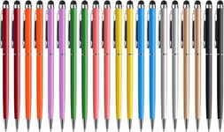 Stylus Pens for Touch Screens, Tablet Stylus Pen Compatible with iPad iPhone Android Kindle Fire Samsung, Phone Stylus Pens with Black Ballpoint Pens 2 in 1, 20 Pack