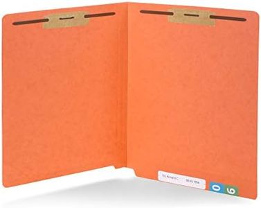 50 Orange End Tab Fastener File Folders - Reinforced Straight Cut Tab - Durable 2 Prongs Designed to Organize Standard Medical Files, Receipts, Office Reports, and More - Letter Size, Orange, 50 Pack