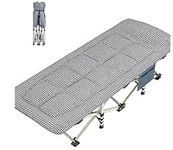 NESDCC Cot Oversize Camping Cot XL Camping Bed Integrated Mattress and Pillow Cots for Sleeping Folding Cot Enlarge Width Comfortable Heavy Duty for Adults Outdoor Indoor