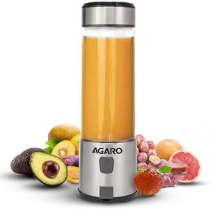 AGARO Galaxy Portable Blender for Smoothie & Milk Shakes, 450ml, USB Type C Rechargeable, 3000 mAh Battery, Mini Personal Blender for Home, Office, Gym, Travel. 126W, Stainless Steel Blade
