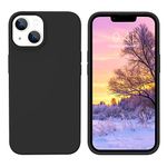 GUAGUA Case for iPhone 13 6.1 Inch Liquid Silicone Soft Gel Rubber Slim Thin Microfiber Lining Cushion Texture Cover Shockproof Protective Anti-Scratch Phone Case for iPhone 13 2021 Black