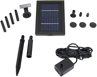 Sunnydaze Solar Pump and Panel Outdoor Fountain Kit With 5 Spray Heads - 24-Inch Lift - 40 GPH