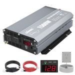 GIANDEL Power Inverter 1500W Pure Sine Wave DC 12V to AC 110V 120V with Dual AC Outlets & LED Dsiplay Remote Controller 2.4A USB Port for RVs Trucks Boats