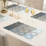 HOKIPO PVC Washable Table Mats for Dining Table - 45x30 cm, Set of 4 (AR2770), Polyvinyl Chloride