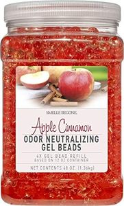 SMELLS BEGONE 48 oz Odor Eliminator Gel Bead Refill - Eliminates Odors from Bathrooms, Cars, Boats, RVs & Pet Areas - Air Freshener - Made with Essential Oils - Apple Cinnamon Scent