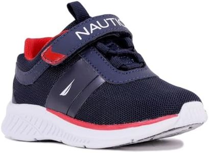 Nautica Kids Boys Fashion Sneaker Athletic Running Shoe with Strap for Toddler and Little Kids-Pond Hop-Navy Red Pop-5