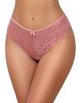 Avidlove Women's Lace Thongs Sexy Criss Cross Panties Underwear Pink Medium