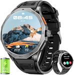 Military Smart Watch for Men Answer/Make Calls 710mAh Big Battery, 1.85" HD Ultra Screen with Heart Rate/Sleep Monitor /100+Sport Modes Smart Watches for Android iOS Black