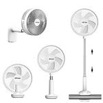 AICase Stand Fan,Clip Fan Folding Portable Telescopic Floor/USB Desk Fan with 1800mAh Rechargeable Battery,3 Speeds Super Quiet Adjustable Height and Head Great for Office Home Outdoor Camping