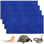 Haull 4 Pcs Reptile Carpet Pet Terrarium Floor Liners Bedding Substrate Liner Supplies Reptile Cage Mat Tank Accessories for Lizard Bearded Dragon Tortoise Snake Leopard (Blue,47 x 24 Inch)