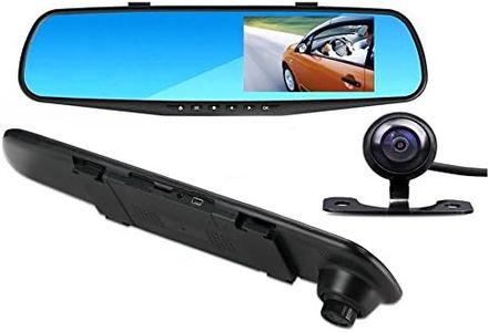 Car Camera LCD HD 1080P Dash Cam Car Video Camera Car Video Recorder with Dual Lens for Vehicles Front & Rearview Mirror DVR Vehicles G-Sensor, Loop Recording