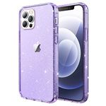 JETech Glitter Case for iPhone 12/12 Pro, 6.1-Inch, Bling Sparkle Shockproof Phone Bumper Cover, Cute Sparkly for Women and Girls (Light Purple)