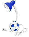 Retro Football Desk Lamp Flexible Blue and White with LED Golf Ball Bulb 4w