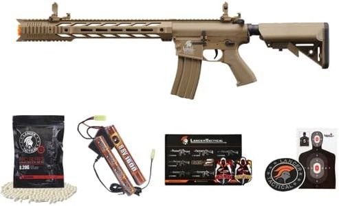 Lancer Tactical Gen 2 Durable Airsoft M4 SPR Interceptor AEG Polymer- Full/Semi-Auto, 1000 Rounds Bag of 0.20g BBS, Battery& Charger Included