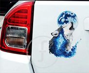 fingerz Wolf Under The Moon Graphics 3D Sticker for Car and Bike Body Exterior Sports Decal 10 x 15 cm (Pack of 2)