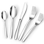 20-Piece Heavy Silverware Set, Stainless Steel Flatware Set for 4, Mirror Polished Tableware Cutlery Set Including Knife Fork and Spoon, for Home Restaurant Kitchen, Dishwasher Safe