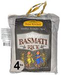 Asian Kitchen Silver White Basmati Rice Extra Long Aged 4lbs (1.81kg) ~ All Natural | Gluten Friendly | Vegan | Indian Origin | Export Quality