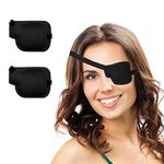 Eye Patches for Adults, 2 Pack Adjustable Soft 3D Eye Patch for Lazy Eye or After Eye Surgery（Left Eye）