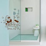 Sticker Studio Shower boy and Girl Bathroom Wall Sticker (Surface Covering Area - 30 x 38 cm)