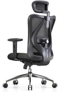 SIHOO M18 Ergonomic Office Chair for Big and Tall People Adjustable Headrest with 2D Armrest Lumbar Support and PU Wheels Swivel Tilt Function Black