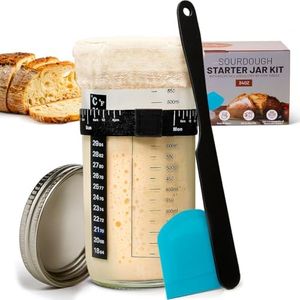 Spring Crust Beginner-Friendly Sourdough Starter Kit, Sourdough Starter Jar, 34oz Sourdough Jar Wide Mouth, Easy Instructions, Recipes & 24/7 AI Support - Sourdough Bread Baking Supplies