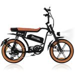 EVERCROSS EK30 Electric Bike for Adults, 20" x 4.0 Fat Tires E-Bike, Up to 25KM/H, 48V 15AH Removable Battery E-Bicycle, 7 Speeds, Racing Mountain Snow E-Bikes