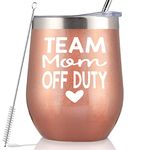 Team Mom Off Duty-Cheerleading Coach-Coach Birthday Gift-High School Coach-Cheer Mom-End Of Season Gift-Cheer Mom-Team Mom-Baseball Mom-Soccer Mom-Sports Mom-12oz Wine Tumbler Coffee Cup Mug