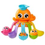 Toomies E73104 Tomy 7 in 1 Activity Octopus, Kids Toys for Water Play, Fun Bath Accessories for Babies and Toddlers, Suitable for 18 Months and Older, Multicoloured