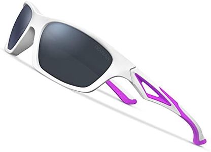DEAFRAIN Sunglasses for Kids Girls Boys Toddler Children Polarized Sports Beach White for Age 3-7