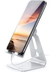 Lamicall Phone Stand, Adjustable Phone Dock - Universal Stand Holder, Compatible with iPhone 16 15 14 Pro Max Plus, 13 12 Pro Max Mini, 11 Pro Xs XR X 8 7 6s, Samsung S10 S9, 3.5-8" Devices - Silver