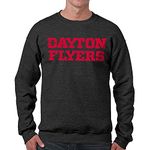 Long Sleeve Charcoal Crewneck Sweatshirt, Adult Gameday University and State College Apparel, Unisex Adult Crew Neck, Fleece Pullover for Men and Women (Dayton Flyers - Black, Adult Medium)