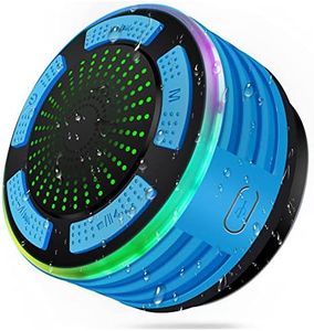 BassPal Shower Speaker, IPX7 Waterproof Bluetooth Speaker, Shower Radio with Suction Cup, Built-in Mic, Teen Boys Gift Ideas for Bathroom, Pool, Travel, Beach