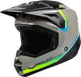 Fly Racing 2023 Kinetic Vision Helmet (Grey/Black, Youth Medium)