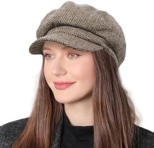 Womens Newsboy Caps Visor Beret Hat Bakerboy Cabbie Gatsby Hat Fashion Ladies Pageboy Newsboy Cap for Womens Khaki 2