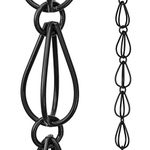 Monarch Aluminum Teardrop Rain Chain, 8-1/2-Feet Length (Flat Black Powder Coated)