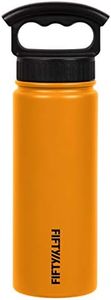 FIFTY/FIFTY Sport Water Bottle, 3 Finger Wide Mouth Cap, 18 oz/530ml, Solar Orange