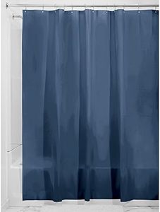 iDesign 3.0 Liner doublure pour rideau de douche - grand rideau douche PEVA résistant à moisissure 183 -0 cm x 183 -0 cm avec 12 œillets - bleu marine