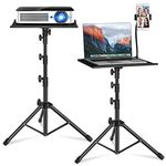 Laptop Tripod, Laptop Stand Adjustable Height 17.7 to 47.2 Inch with Gooseneck Phone Holder, Portable Projector Stand Tripod, Detachable Computer DJ Equipment Holder Mount