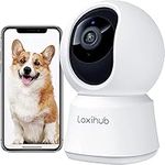 360° View 2K Pet Camera with Phone App, Indoor Security Camera, P2T Baby Monitor, Pan/Tilt, Motion & Sound Detection, Night Vision,Two-Way Audio, Works with Alexa