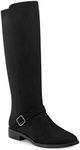 Aerosoles Women's BALLIE Equestrian Boot, Black Fabric, 9.5