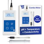 Bluelab METCOM Combo Meter for pH, Temperature, and Conductivity Measures, Easy Calibration, White