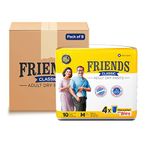 Friends Classic Adult Diapers Pants Style - 80 Count (Medium) with odour lock and Anti-Bacterial Absorbent Core- Waist Size 25-48 inch ; 63.5-122cm