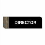 Vertical Root Inc® Premium Black Wooden Acrylic 10 x 3 INCH Director Door Stickers, Easy to Mount 3M Tape Stickers for Hotel Office Resort Society Company Factory Corporate Business Glass.